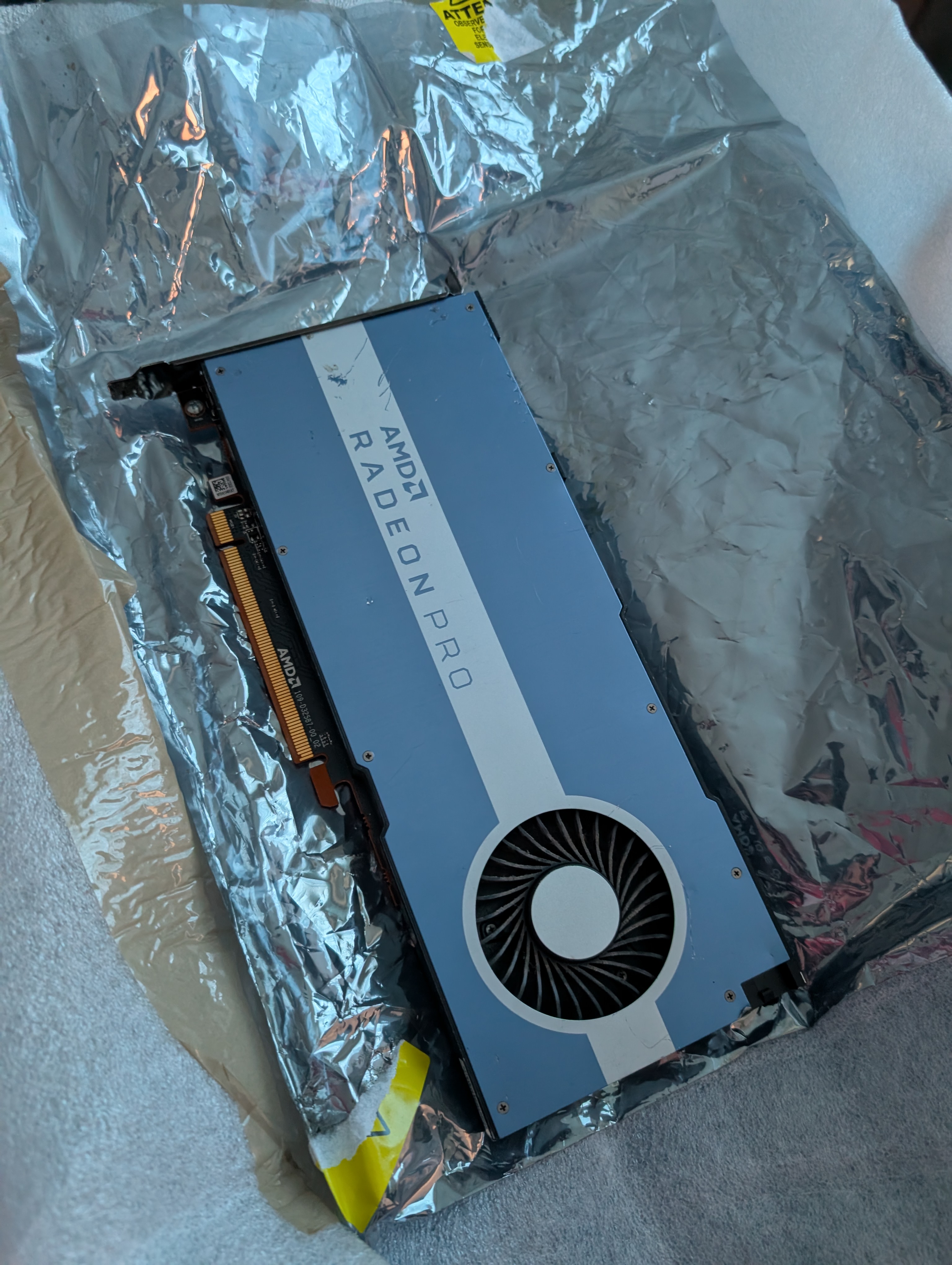 Picture of my new Radeon Pro W5500